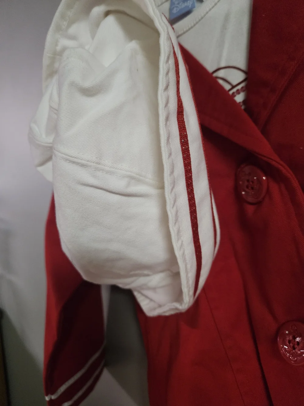 Disney Vintage Ariel Red Sailor-Style Jacket with White Hat And Tshirt